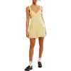 Free People Vivi Lace Trim Minidress In Mellow Yellow