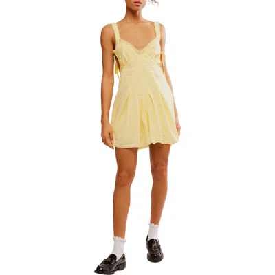 Free People Vivi Lace Trim Minidress In Mellow Yellow