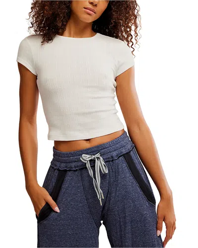 Free People Wait A Minute Baby Tee In White