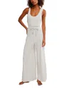 Free People Wait A Minute Pajama Romper In White