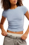 Free People Wait A Minute Rib Baby T-shirt In Blue