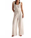 Free People Wait A Minute Wide-leg Romper In Oatmeal In Neutral