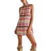 FREE PEOPLE FREE PEOPLE WALK THE PLANK PLAID SLEEVELESS MINIDRESS