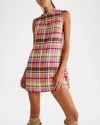 Free People X Free-est Walk The Walk Plaid Mini Dress In Pink Combo