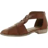Free People Wanderlust Flat Womens Leather Pointed Toe Ankle Strap In Brown
