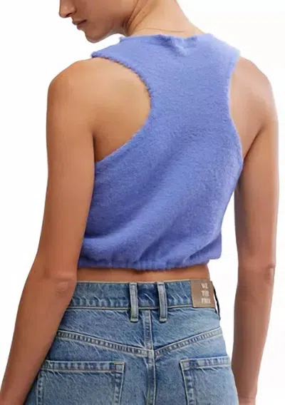 Free People Warm Fluff Crop In Periwinkle In Blue