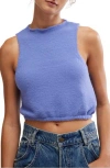 Free People Warm Fluff Crop Sweater Tank In Periwinkle