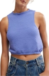 Free People Warm Fluff Crop Sweater Tank In Purple