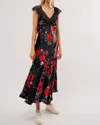 FREE PEOPLE WARM HEARTS MIDI DRESS IN BLACK COMBO