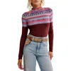 Free People Warmer Fair Isle Long Sleeve Bodysuit In Multi