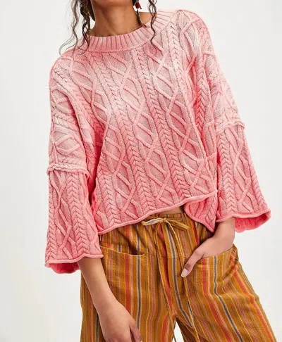 Free People Washed Ashore Sweater In Pink