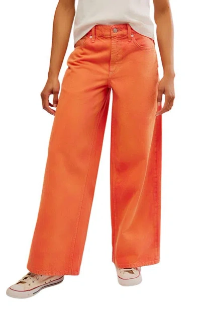 Free People Waterfalls Baggy Wide Leg Denim Jeans In Oklahoma Sun