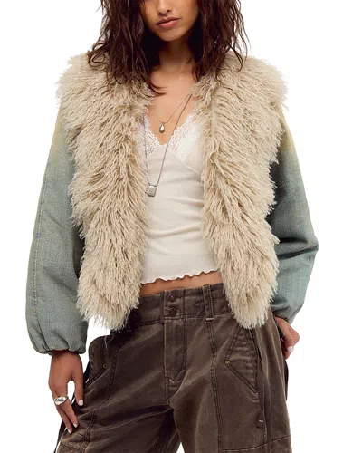 Free People Waterloo Faux Fur Collar Puffer Jacket In Multi