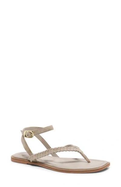 Free People Waverly Whipstitch Ankle Strap Sandal In Gray