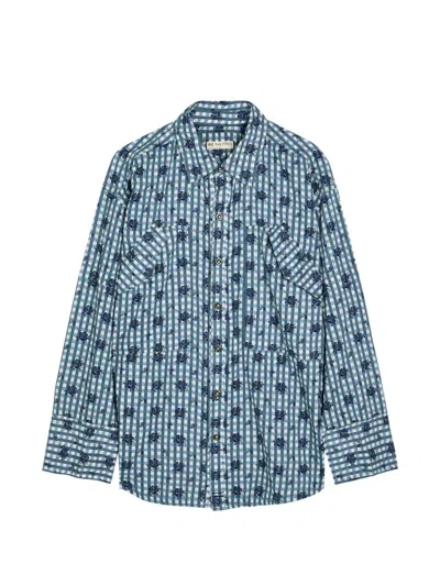 Free People We The Free Ashley Plaid-pattern Shirt In Blue