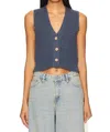 Free People We The Free Ava Vest In Vintage Indigo In Gray