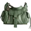 Free People We The Free Baby Leigh Leather Crossbody Bag In Green