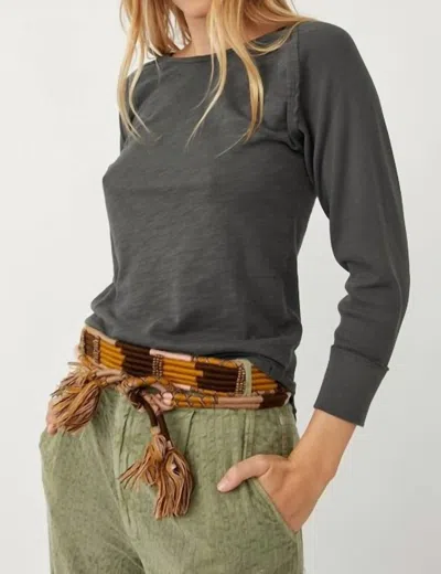 Free People We The Free Batter Up Tee Shirt In Charcoal In Blue