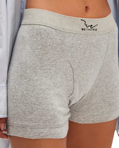 Free People We The Free Cotton Boxer Briefs In Gray