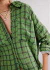 Free People We The Free Cardiff Plaid Top In Green Combo