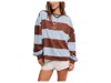 Free People We The Free Classic Striped Oversized Crew Neck In Multi