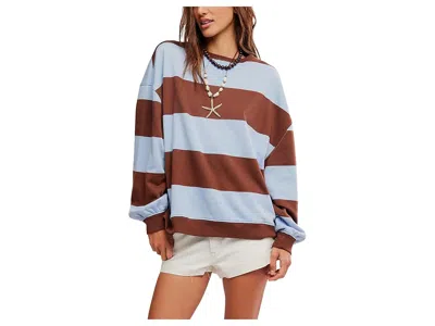Free People We The Free Classic Striped Oversized Crew Neck In Multi