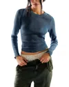 Free People We The Free Easy Does It Tee In Dark Denim