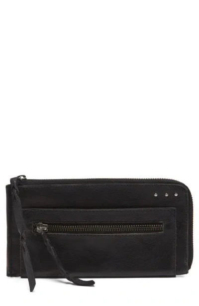 Free People We The Free Emerson Leather Wallet In Black