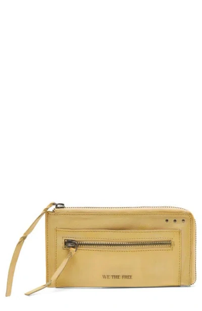 Free People We The Free Emerson Leather Wallet In Yellow