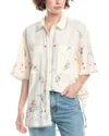 Free People We The Free Emma Embroidered Linen-blend Top In White