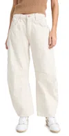 Free People Lucky You Mid Rise Barrel Trousers Milk 24 In Milk