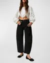 FREE PEOPLE WE THE FREE GOOD LUCK BARREL-LEG JEANS