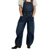 Free People We The Free Good Luck Barrel Overalls In Deep End In Blue