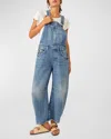 Free People Good Luck Denim Overalls In Ultra Light Beam