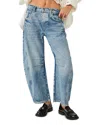 Free People Good Luck High Rise Cropped Wide Leg Barrel Jeans In Ultra Light Beam In Ultra Light Beam