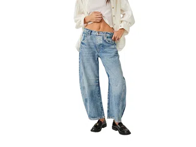 Free People Good Luck High Rise Cropped Wide Leg Barrel Jeans In Ultra Light Beam