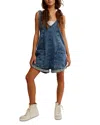 Free People High Roller Denim Short Overalls