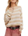 Free People Wtf Into The Pullover Sweater In Ivory Combo In Ivory Combo