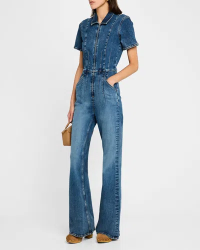 Free People We The Free Jayde Flare Jumpsuit In Night Sky