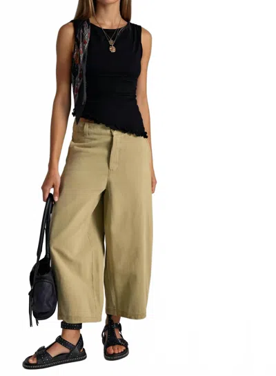 Free People We The Free Lay Down Chino Trousers In Aloe In Gold