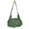 Free People We The Free Leigh Distressed Leather Hobo Bag In Green