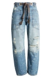Free People We The Free Moxie Barrel Paint Splatter Jeans In Calypso