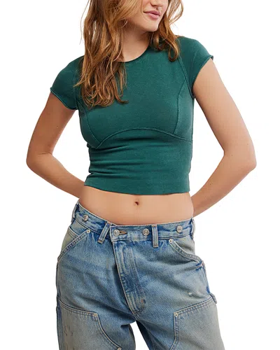 Free People We The Free Protagonist Stretch Cotton Baby Tee In Green