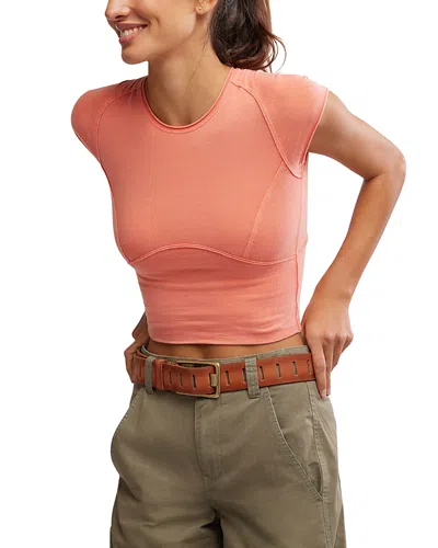 Free People We The Free Protagonist Crewneck Tee In Thriving Coral
