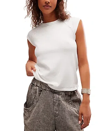 Free People Riley Seamed T-shirt In Optic White