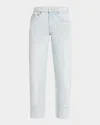 Free People We The Free Risk Taker Raw Hem Straight Leg Jeans In Indgoblue