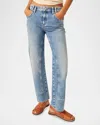 Free People Risk Taker Raw Hem Straight Leg Jeans In Mantra