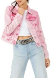 Free People We The Free Rumors Denim Jacket In Acid Wash Pink