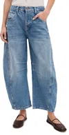 Free People Good Luck Mid Rise Barrel Jean In Ultra Light Beam In Ultra Light Beam