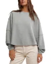Free People Eclipse Oversize Long Sleeve Tee In Cold Winter In Gray